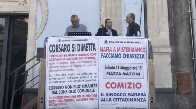 Comizio del sindaco di Misterbianco per fare chiarezza sulle ultime vicende (2019)