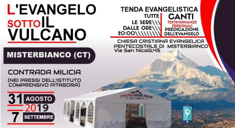 Misterbianco, da sabato 31 agosto: “L’Evangelo sotto il Vulcano”, a cura della Chiesa Cristiana Evangelica di Misterbianco