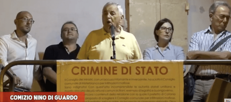 COMIZIO NINO DI GUARDO PRESSO PIAZZA MAZZINI A MISTERBIANCO