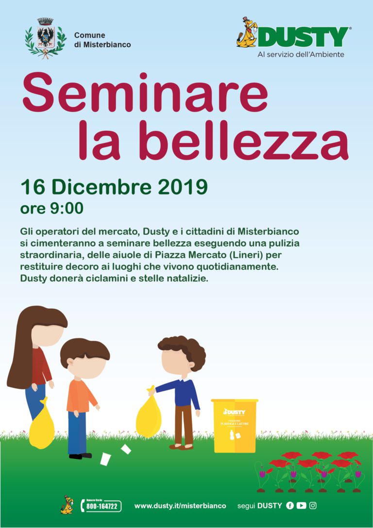 Misterbianco – “Seminare La Bellezza”: Giornata Straordinaria Di Pulizia A Lineri Commercianti, Cittadini e Dusty, Tutti In Piazza Mercato!