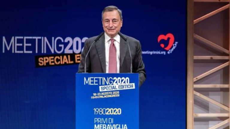 Mario Draghi al meeting di Comunione e Liberazione a Rimini