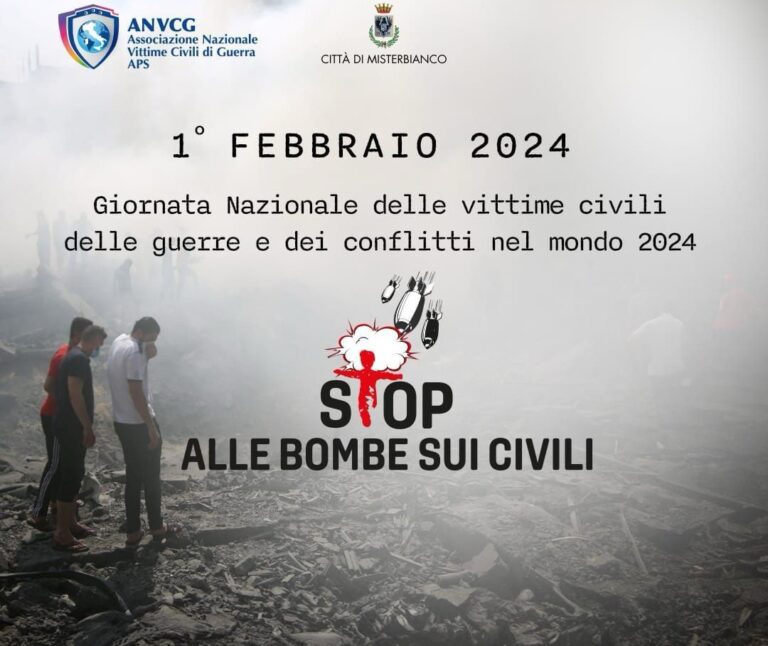 Iniziativa Anvcg e Anci “Stop alle bombe sui civili”. Ceglie: “appello alla collettività”